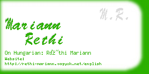 mariann rethi business card